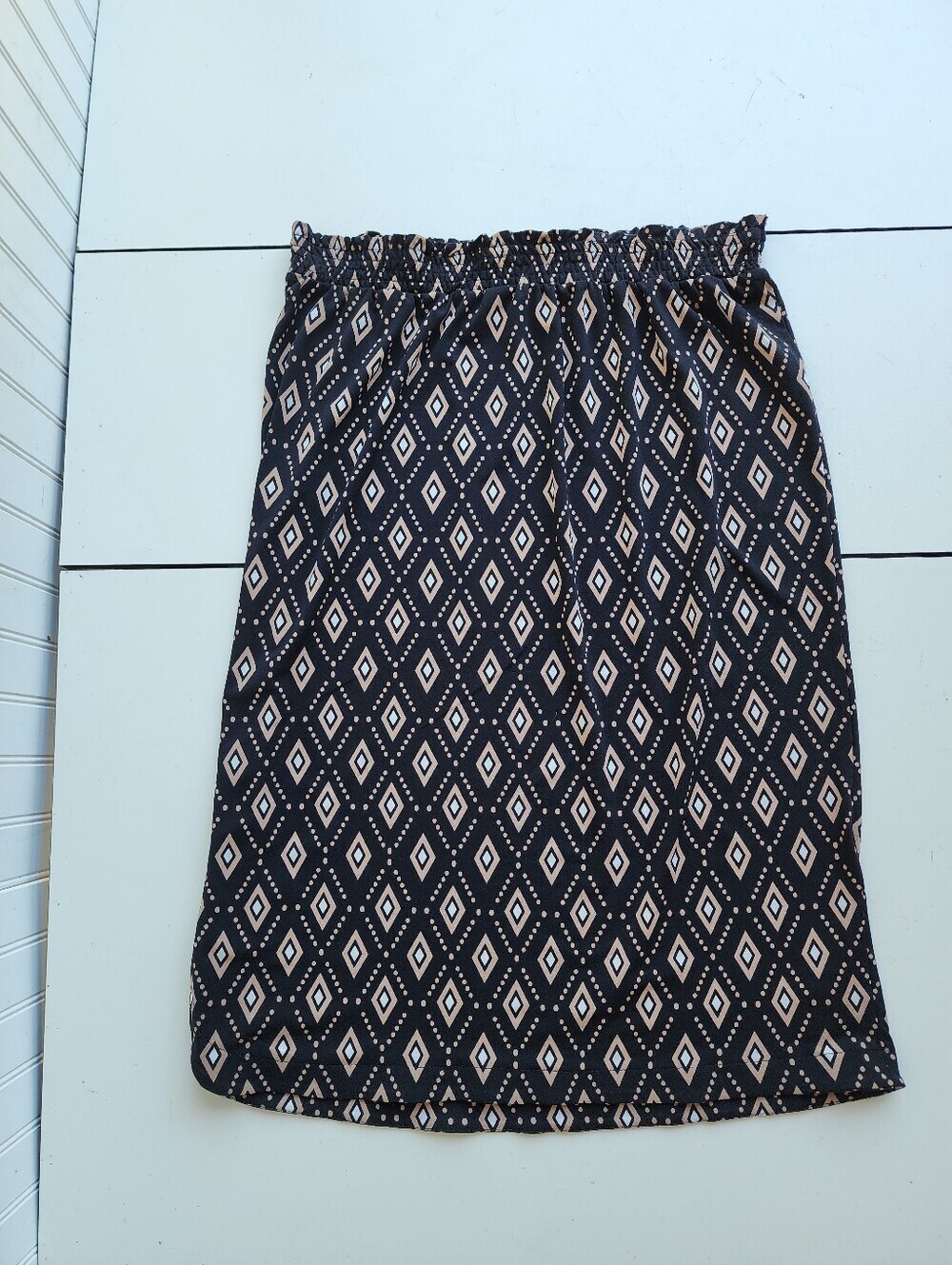New York Laundry Side Slit Button Women's Midi Skirt Pull On Geo Print XL